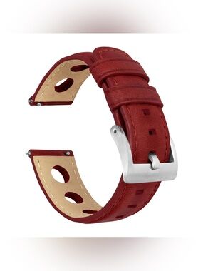 Barton Crimson Red Rally Horween Leather Watch Band, NIB, 23 mm
